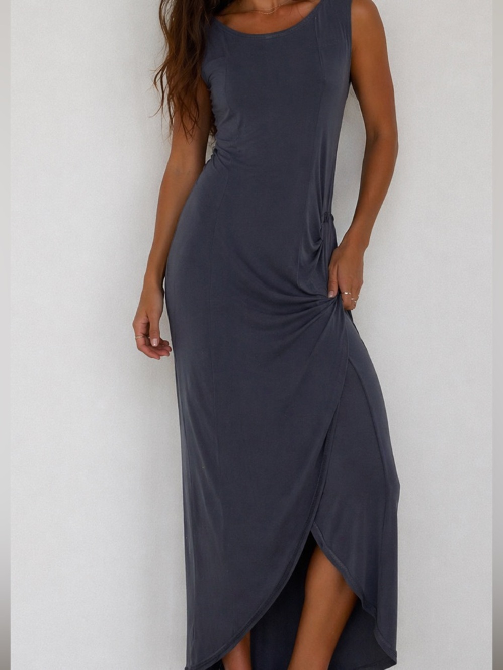 Bar III High Low Sleeveless Dress in Deep Blue